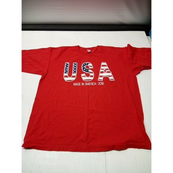 Made In The USA MADE IN AMERICA 2016 Men's T-Shirt RED XL Short Sleeve - Picture 1 of 5